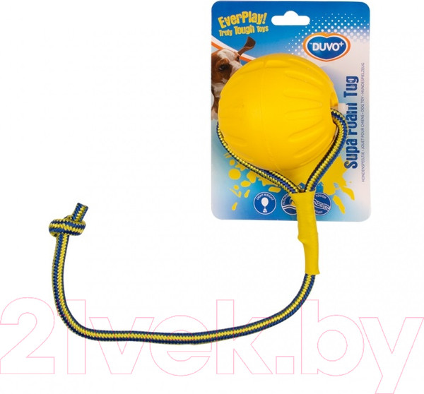 Изображение товара Игрушка для собак Duvo Plus Мяч на веревке / 11291/DV (желтый)