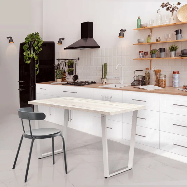 Изображение товара Обеденный стол Millwood Лофт Уэльс Л 120x70x75 (дуб белый Craft/металл белый)