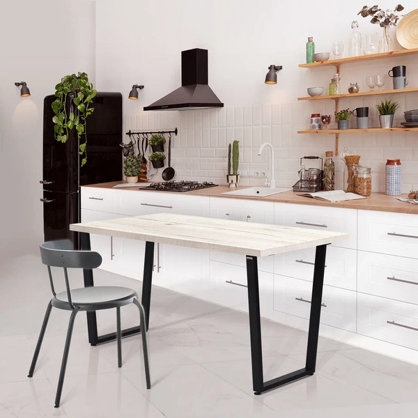 Изображение товара Обеденный стол Millwood Лофт Уэльс Л 130x80x75 (дуб белый Craft/металл черный)