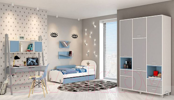 Изображение товара Полка Polini Kids Mirum 5Y 600 (серый/голубой)