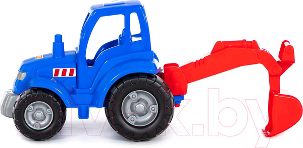 Изображение товара Трактор игрушечный Полесье Чемпион с лопатой и ковшом / 84736