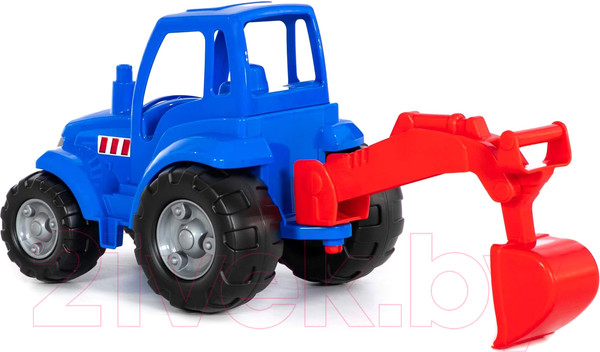 Изображение товара Трактор игрушечный Полесье Чемпион с лопатой и ковшом / 84736