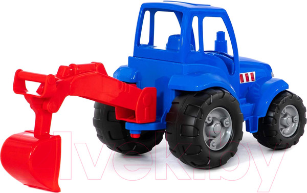 Изображение товара Трактор игрушечный Полесье Чемпион с лопатой и ковшом / 84736