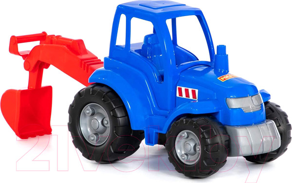 Изображение товара Трактор игрушечный Полесье Чемпион с лопатой и ковшом / 84736