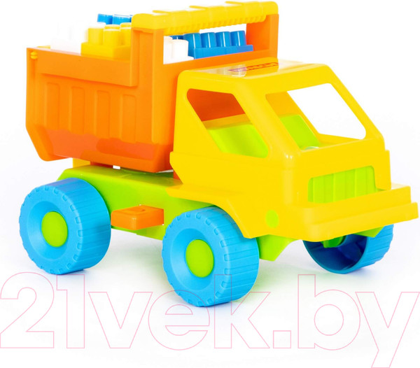 Изображение товара Самосвал игрушечный Полесье Кузя с конструктором / 1283