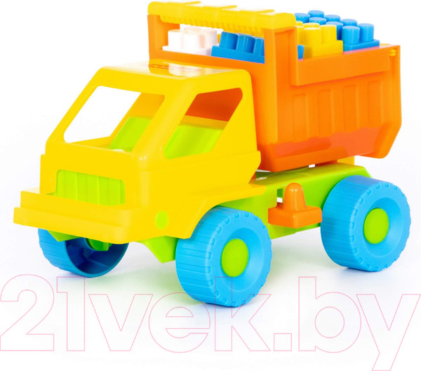 Изображение товара Самосвал игрушечный Полесье Кузя с конструктором / 1283