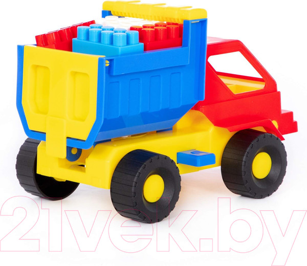 Изображение товара Самосвал игрушечный Полесье Кузя с конструктором / 1283
