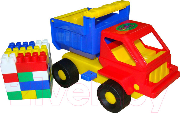 Изображение товара Самосвал игрушечный Полесье Кузя с конструктором / 1290