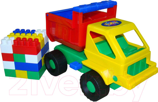 Изображение товара Самосвал игрушечный Полесье Кузя с конструктором / 1290