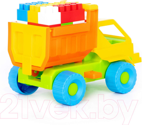 Изображение товара Самосвал игрушечный Полесье Кузя с конструктором / 1290