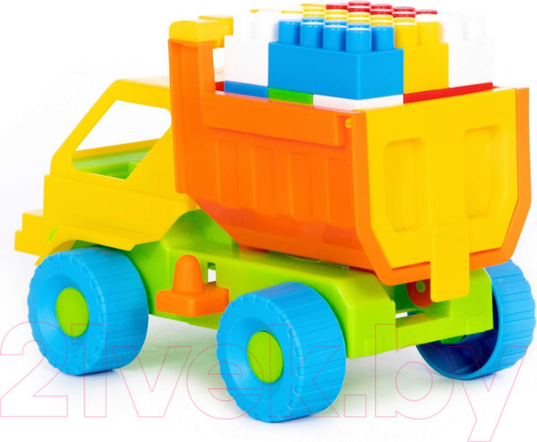 Изображение товара Самосвал игрушечный Полесье Кузя с конструктором / 1290