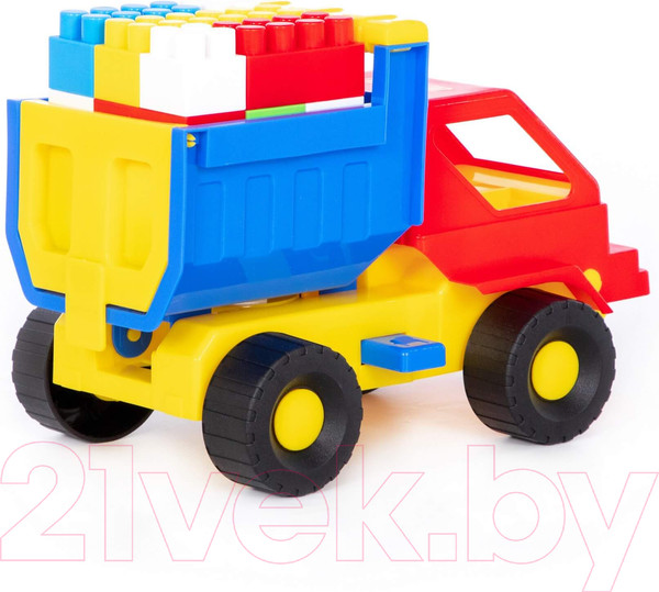 Изображение товара Самосвал игрушечный Полесье Кузя с конструктором / 1290
