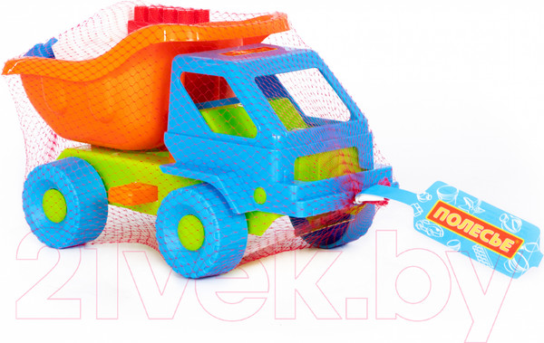 Изображение товара Самосвал игрушечный Полесье Кузя-2 с конструктором набор №44 / 2815