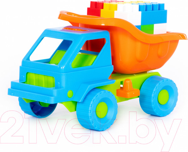 Изображение товара Самосвал игрушечный Полесье Кузя-2 с конструктором / 2822