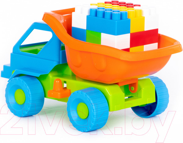 Изображение товара Самосвал игрушечный Полесье Кузя-2 с конструктором / 2822