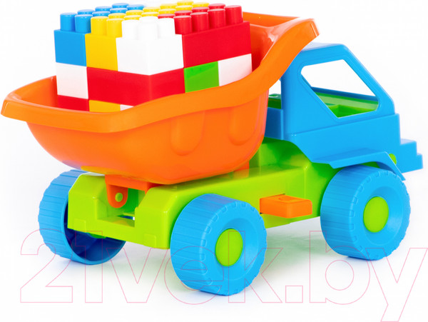 Изображение товара Самосвал игрушечный Полесье Кузя-2 с конструктором / 2822