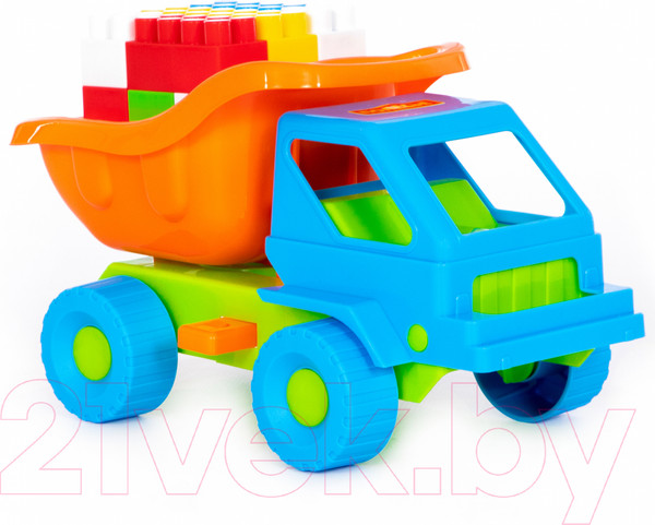 Изображение товара Самосвал игрушечный Полесье Кузя-2 с конструктором / 2822
