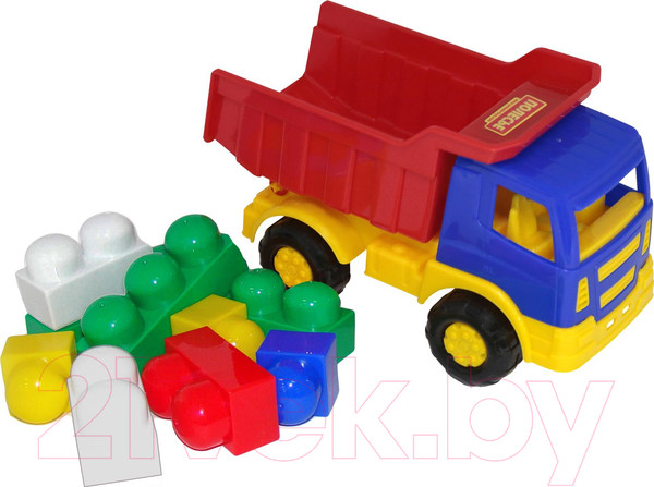 Изображение товара Самосвал игрушечный Полесье Салют с конструктором / 9035