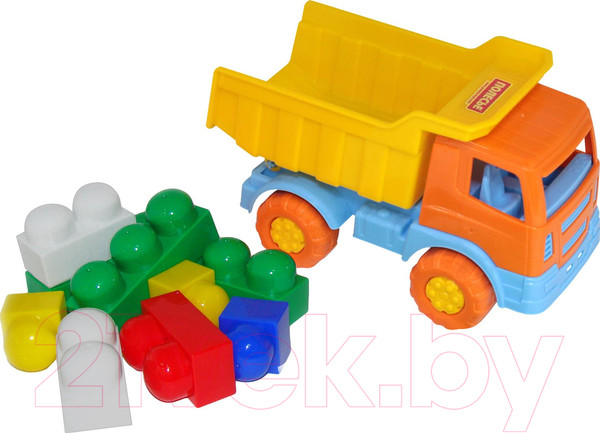 Изображение товара Самосвал игрушечный Полесье Салют с конструктором / 9035