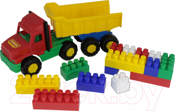 Изображение товара Самосвал игрушечный Полесье Фаворит с конструктором / 4239
