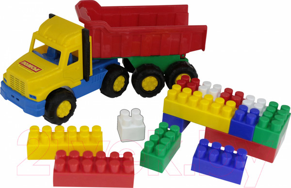 Изображение товара Самосвал игрушечный Полесье Фаворит с конструктором / 4239