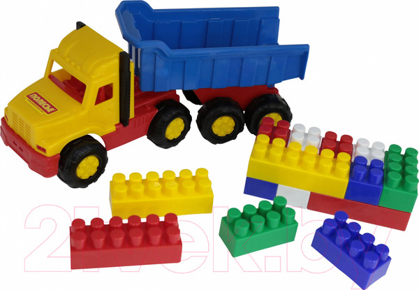 Изображение товара Самосвал игрушечный Полесье Фаворит с конструктором / 4239