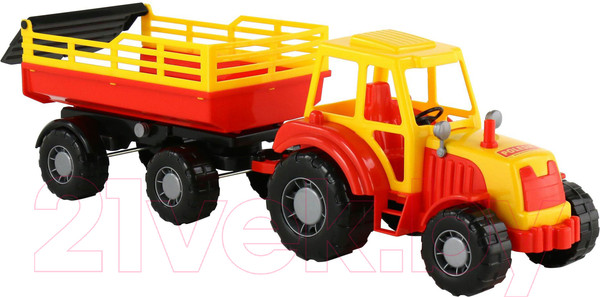 Изображение товара Трактор игрушечный Полесье Алтай с прицепом / 35356