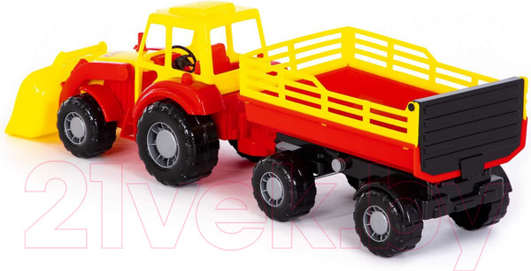 Изображение товара Трактор игрушечный Полесье Алтай №2 с прицепом и ковшом / 35363