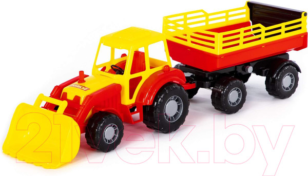 Изображение товара Трактор игрушечный Полесье Алтай №2 с прицепом и ковшом / 35363