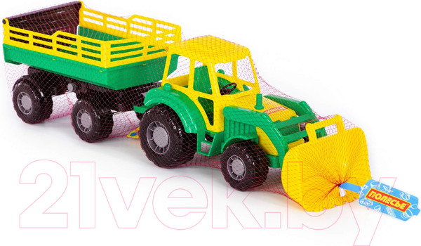 Изображение товара Трактор игрушечный Полесье Алтай №2 с прицепом и ковшом / 35363