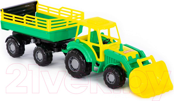 Изображение товара Трактор игрушечный Полесье Алтай №2 с прицепом и ковшом / 35363