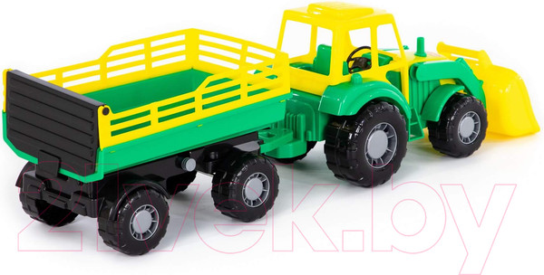 Изображение товара Трактор игрушечный Полесье Алтай №2 с прицепом и ковшом / 35363