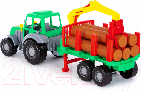 Изображение товара Трактор игрушечный Полесье Алтай с прицепом / 35370
