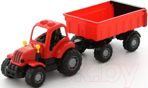 Изображение товара Трактор игрушечный Полесье Крепыш №1 с прицепом / 44792