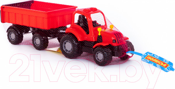 Изображение товара Трактор игрушечный Полесье Крепыш №1 с прицепом / 44792