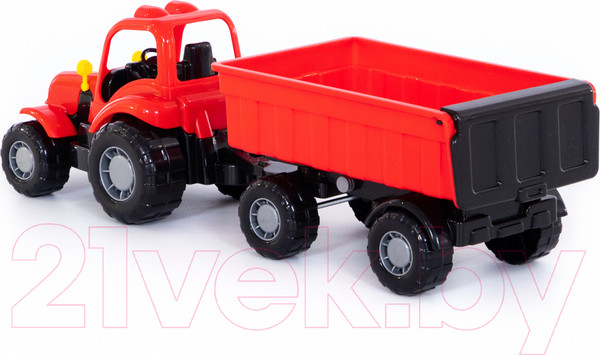 Изображение товара Трактор игрушечный Полесье Крепыш №1 с прицепом / 44792
