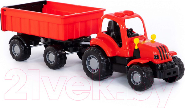 Изображение товара Трактор игрушечный Полесье Крепыш №1 с прицепом / 44792