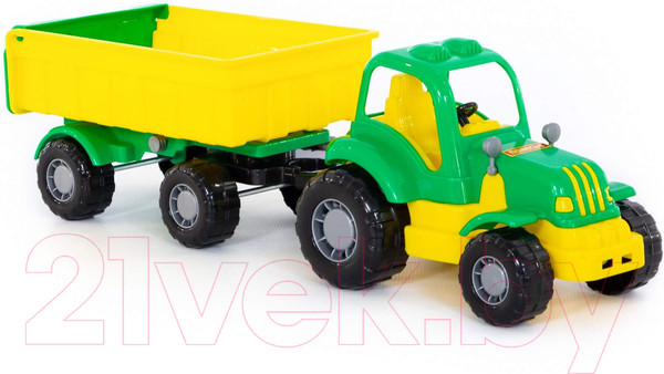 Изображение товара Трактор игрушечный Полесье Крепыш №1 с прицепом / 44792