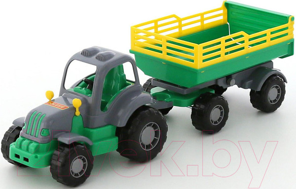Изображение товара Трактор игрушечный Полесье Крепыш №2 с прицепом / 44563