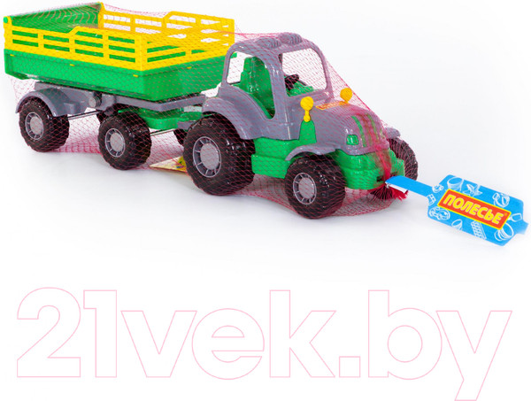 Изображение товара Трактор игрушечный Полесье Крепыш №2 с прицепом / 44563