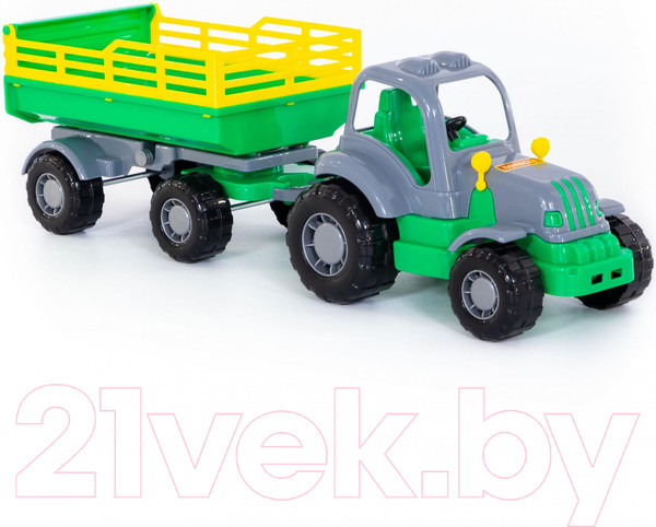 Изображение товара Трактор игрушечный Полесье Крепыш №2 с прицепом / 44563