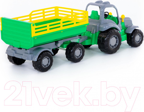Изображение товара Трактор игрушечный Полесье Крепыш №2 с прицепом / 44563