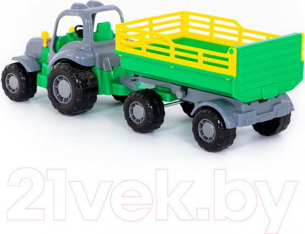 Изображение товара Трактор игрушечный Полесье Крепыш №2 с прицепом / 44563