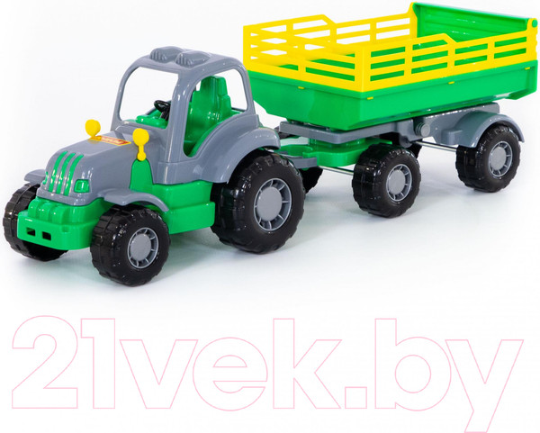 Изображение товара Трактор игрушечный Полесье Крепыш №2 с прицепом / 44563