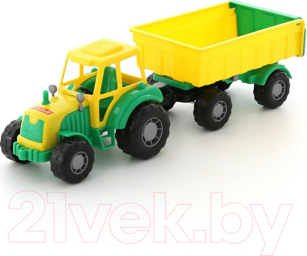 Изображение товара Трактор игрушечный Полесье Мастер №1 с прицепом / 35257