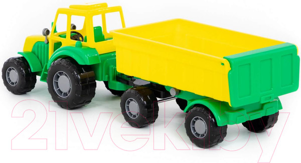 Изображение товара Трактор игрушечный Полесье Мастер №1 с прицепом / 35257