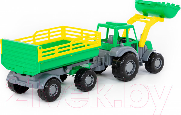 Изображение товара Трактор игрушечный Полесье Мастер №2 с прицепом и ковшом / 35288