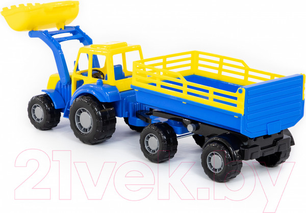 Изображение товара Трактор игрушечный Полесье Мастер №2 с прицепом и ковшом / 35288