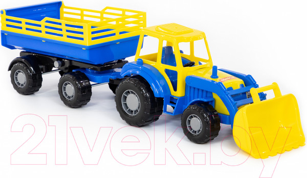 Изображение товара Трактор игрушечный Полесье Мастер №2 с прицепом и ковшом / 35288