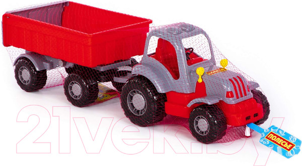 Изображение товара Трактор игрушечный Полесье Силач №1 с прицепом / 44952